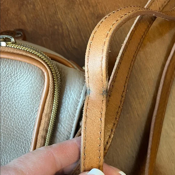 Valentina Cream Crossbody with Tan Trim and Gold Hardware - Picture 13 of 14